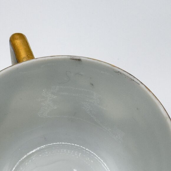 Vintage Geisha Lithophane Dragonware Small Teacup & Saucer Moriage Black Japan - Picture 13 of 16